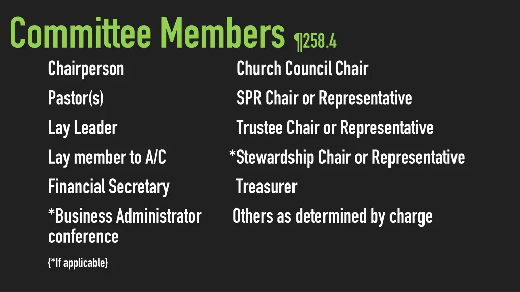 committee members 258 4 chairperson pastor