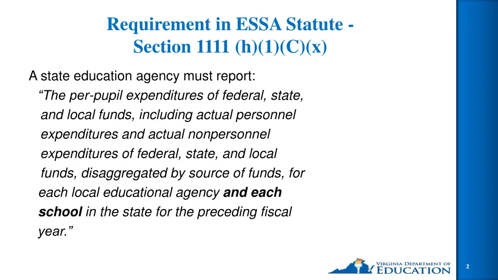 requirement in essa statute section 1111 h 1 c x