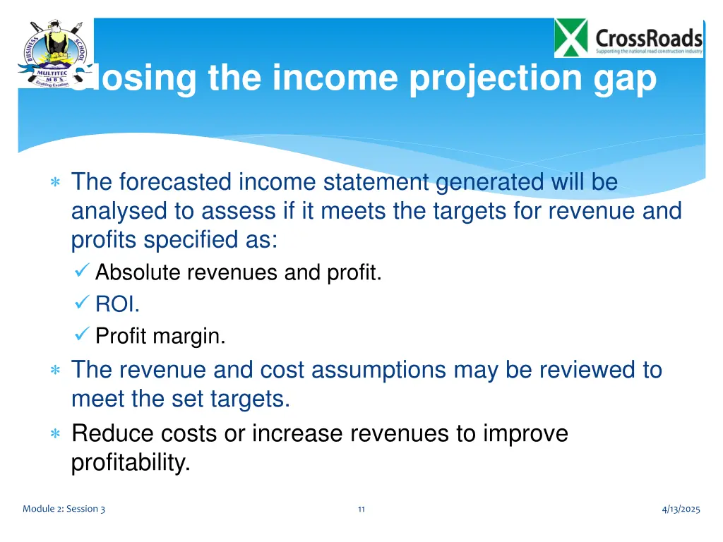 closing the income projection gap