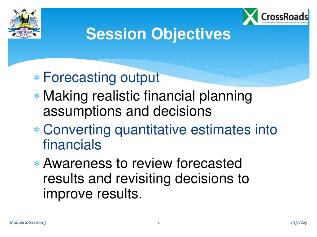 session objectives