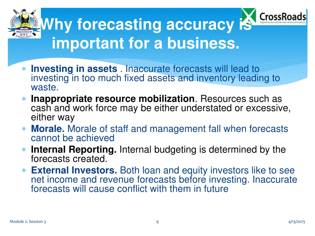 why forecasting accuracy is important