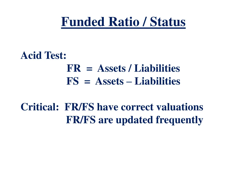 funded ratio status