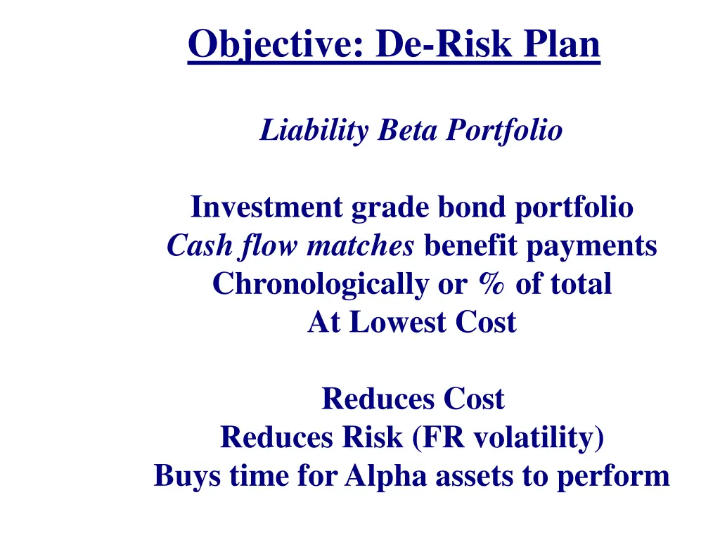 objective de risk plan