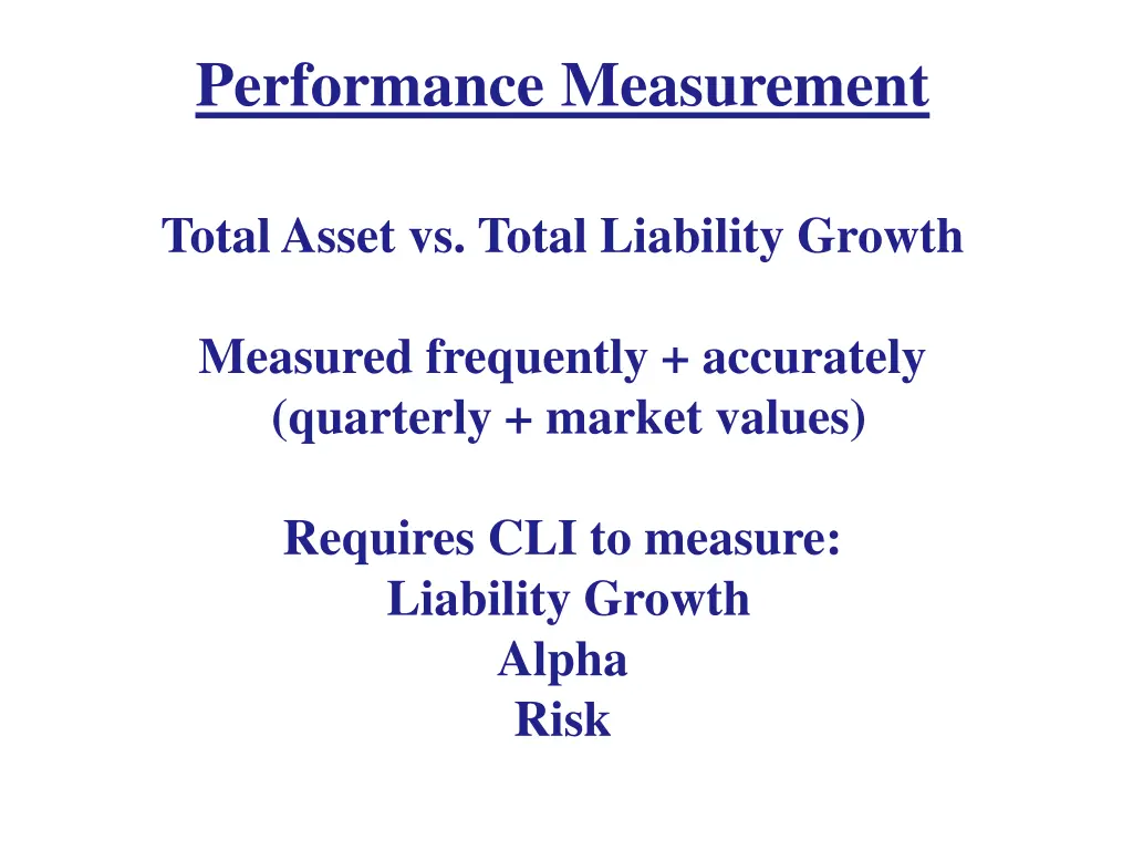 performance measurement