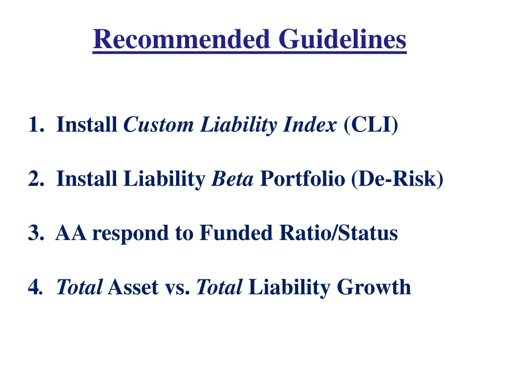 recommended guidelines