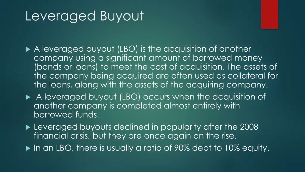 leveraged buyout