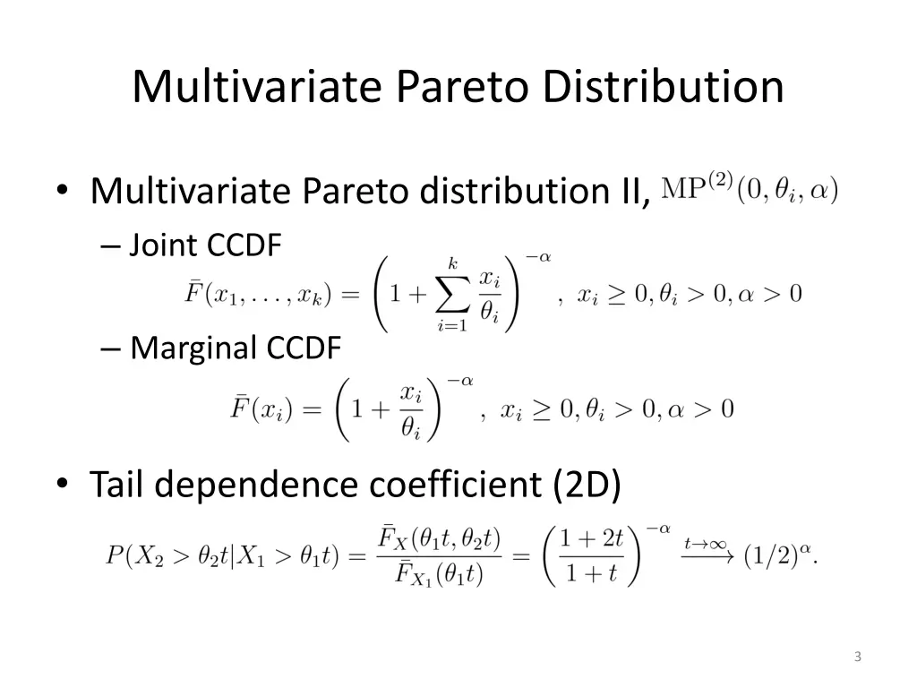 multivariate pareto distribution