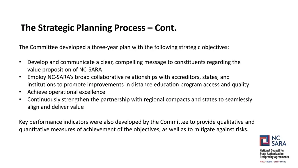 the strategic planning process cont