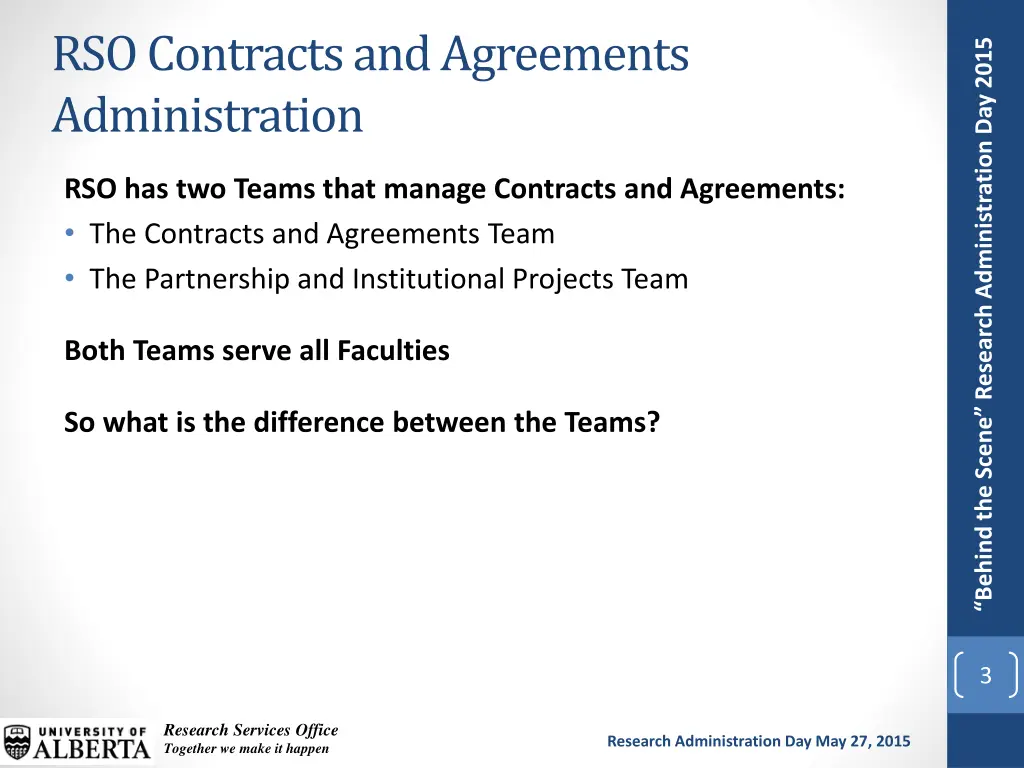 rso contracts and agreements administration