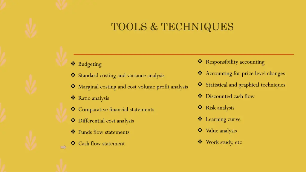 tools techniques