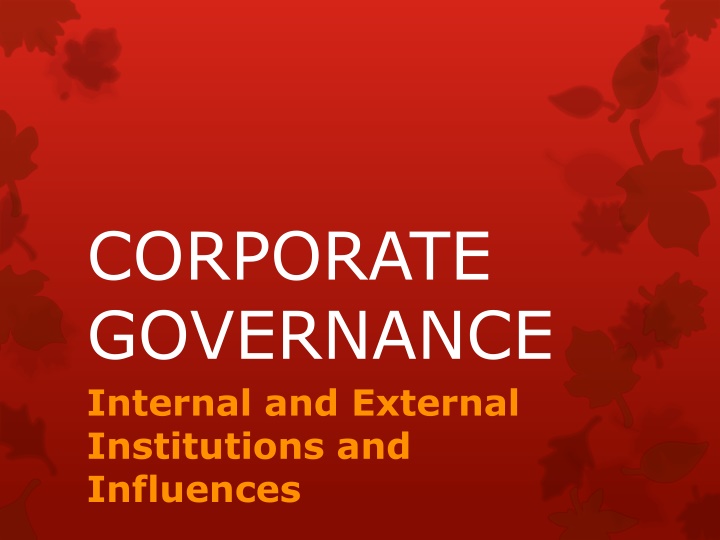 corporate governance internal and external
