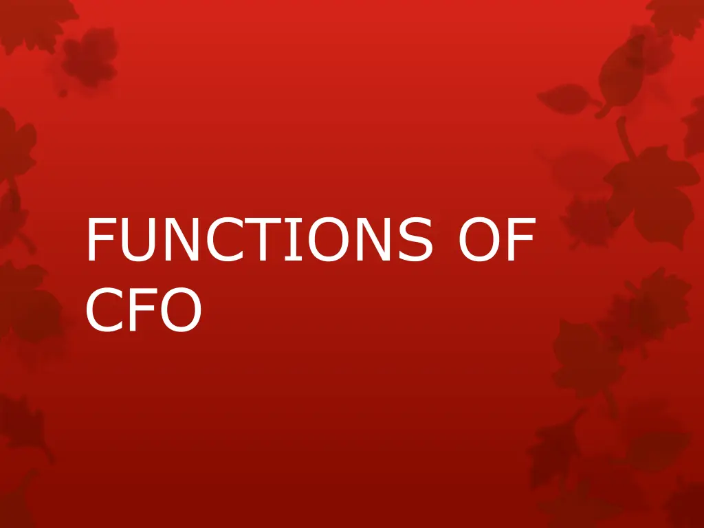 functions of cfo