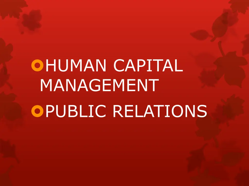human capital management public relations
