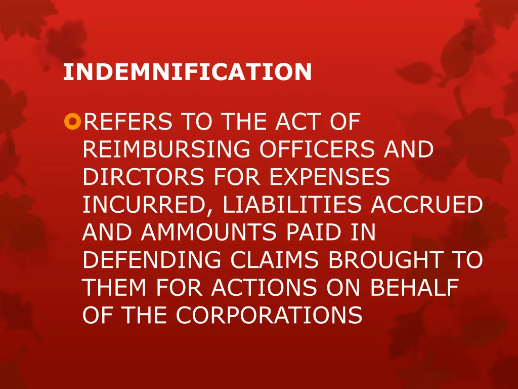 indemnification
