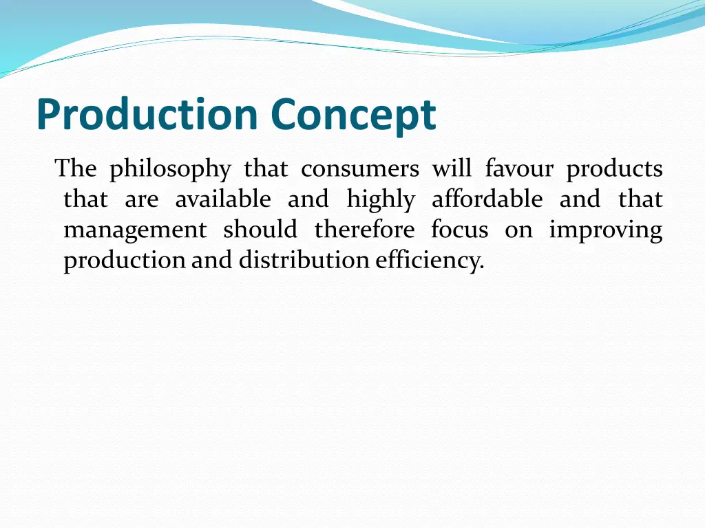 production concept