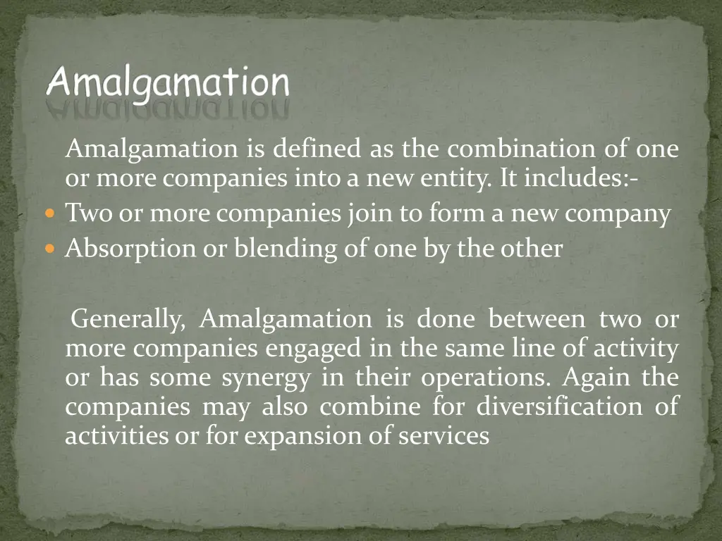 amalgamation