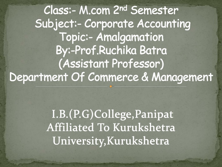 class m com 2 nd semester subject corporate