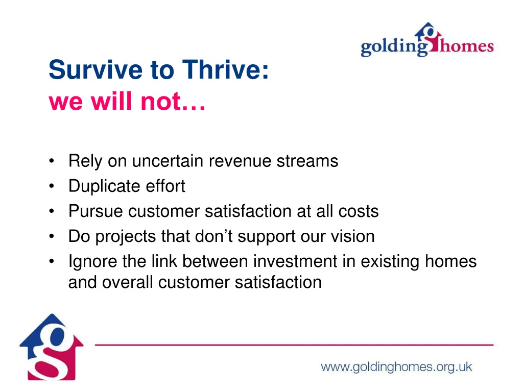 survive to thrive we will not
