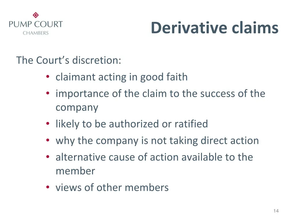 derivative claims 2