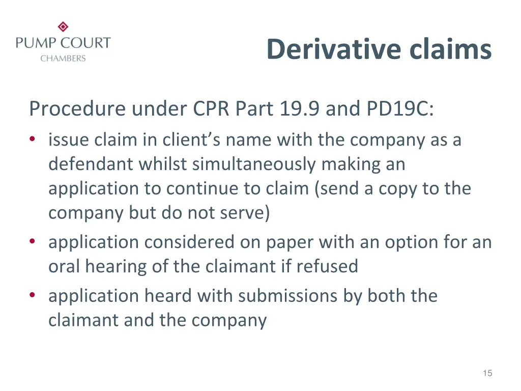 derivative claims 3