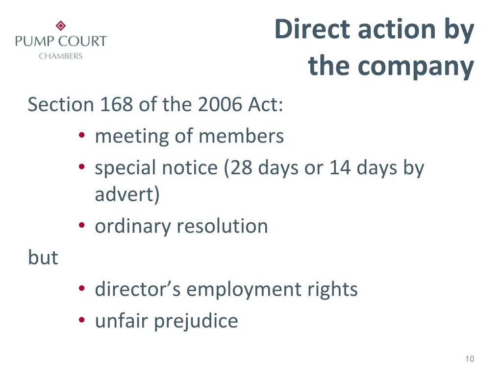 direct action by the company