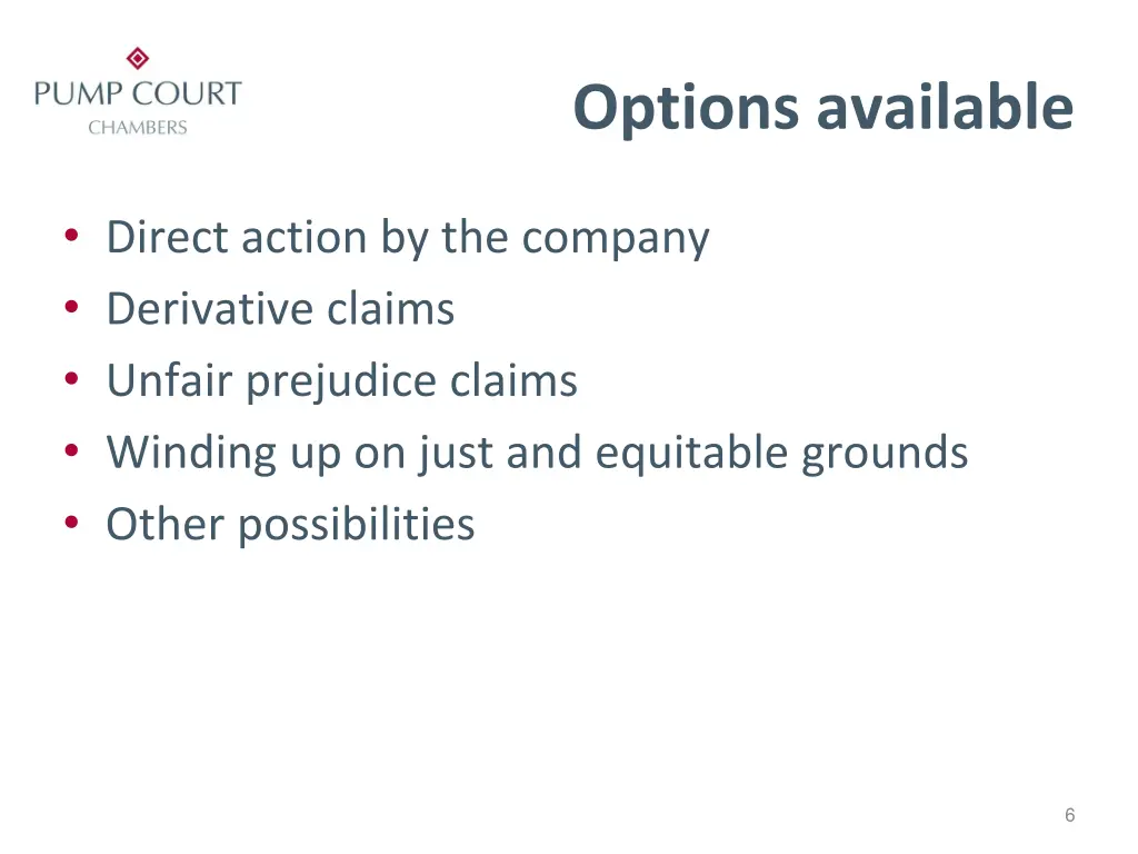 options available