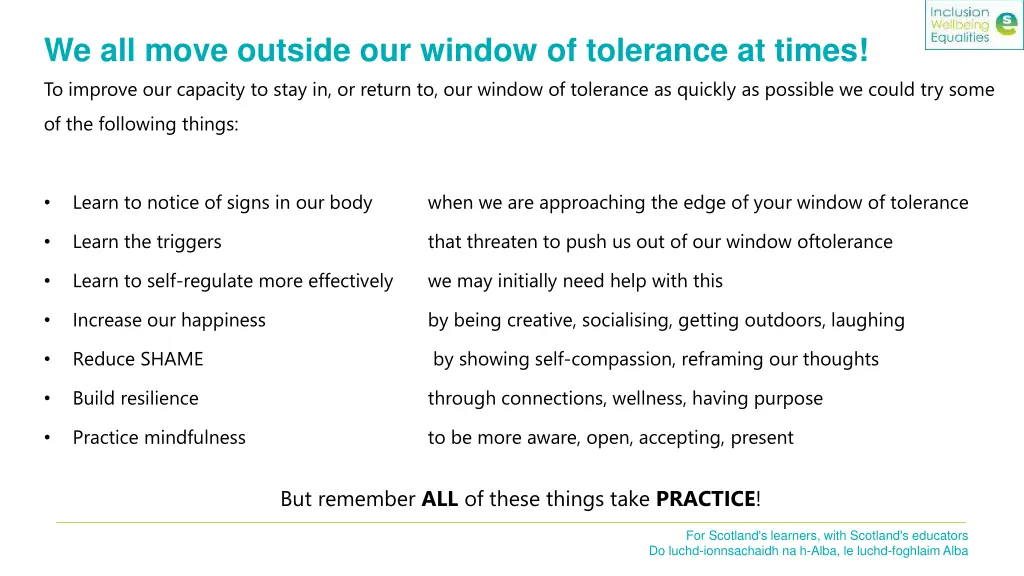 we all move outside our window of tolerance