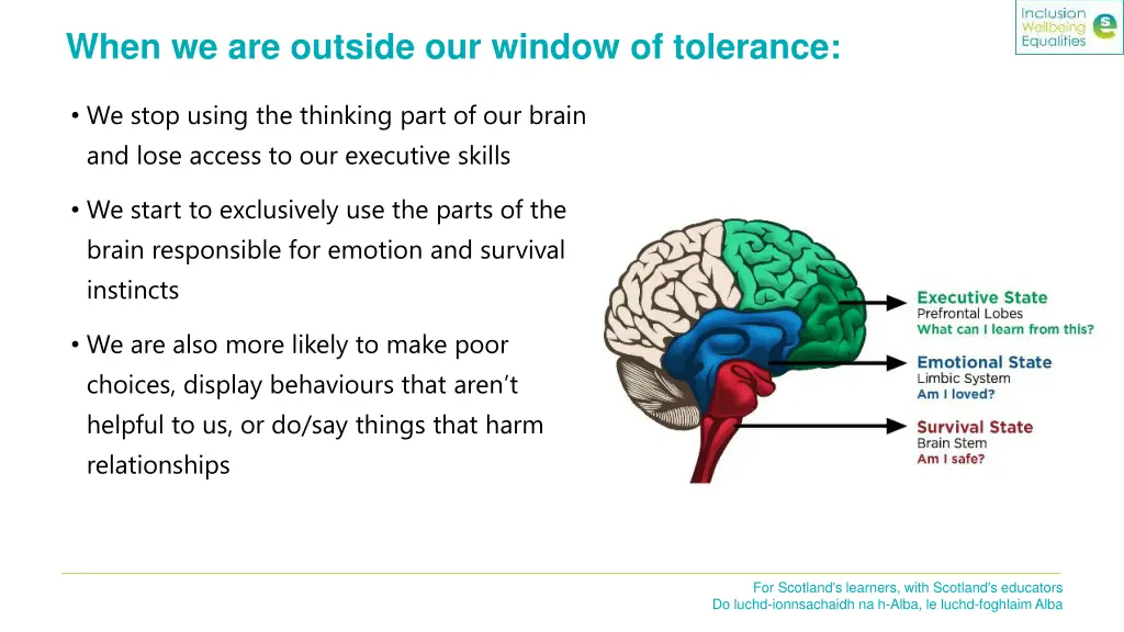 when we are outside our window of tolerance