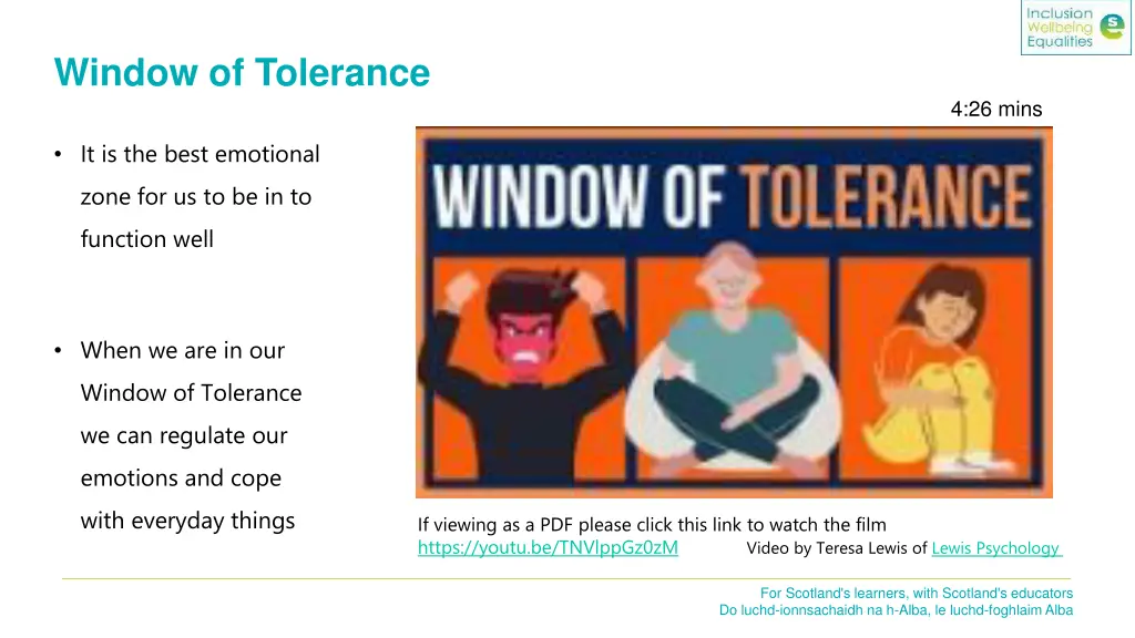 window of tolerance