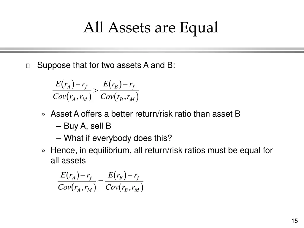all assets are equal