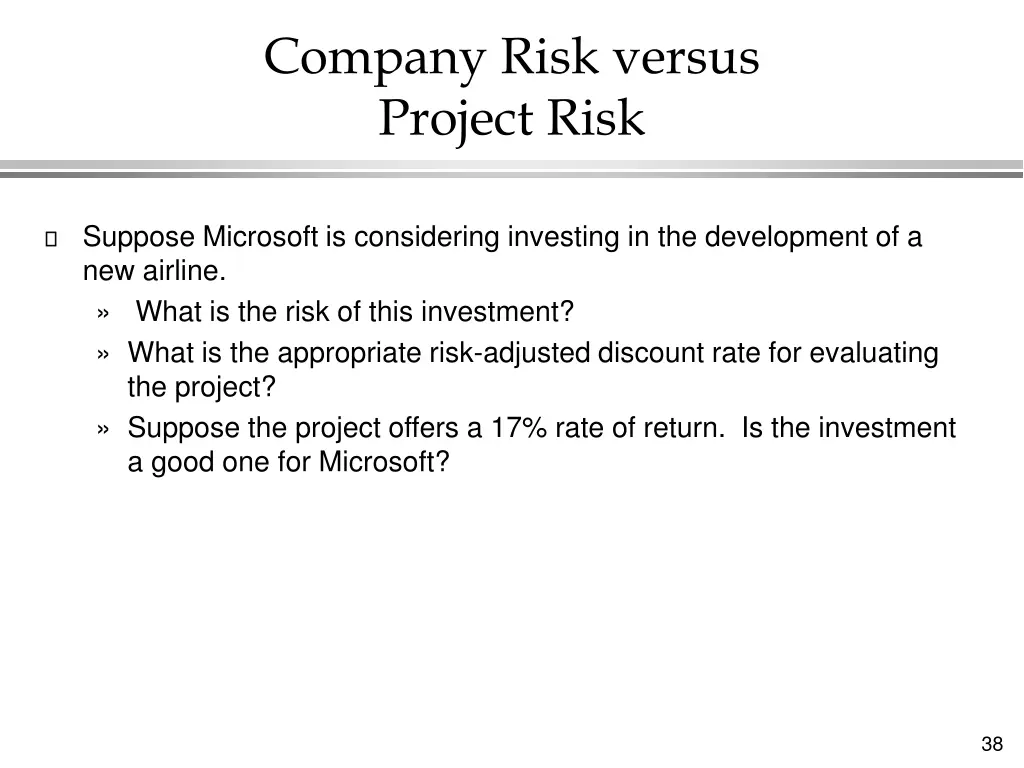 company risk versus project risk 1