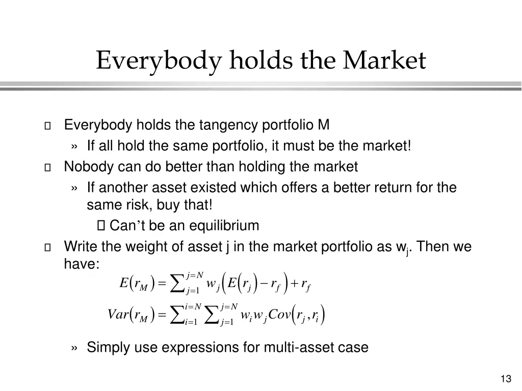 everybody holds the market