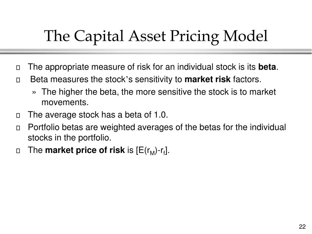 the capital asset pricing model 2