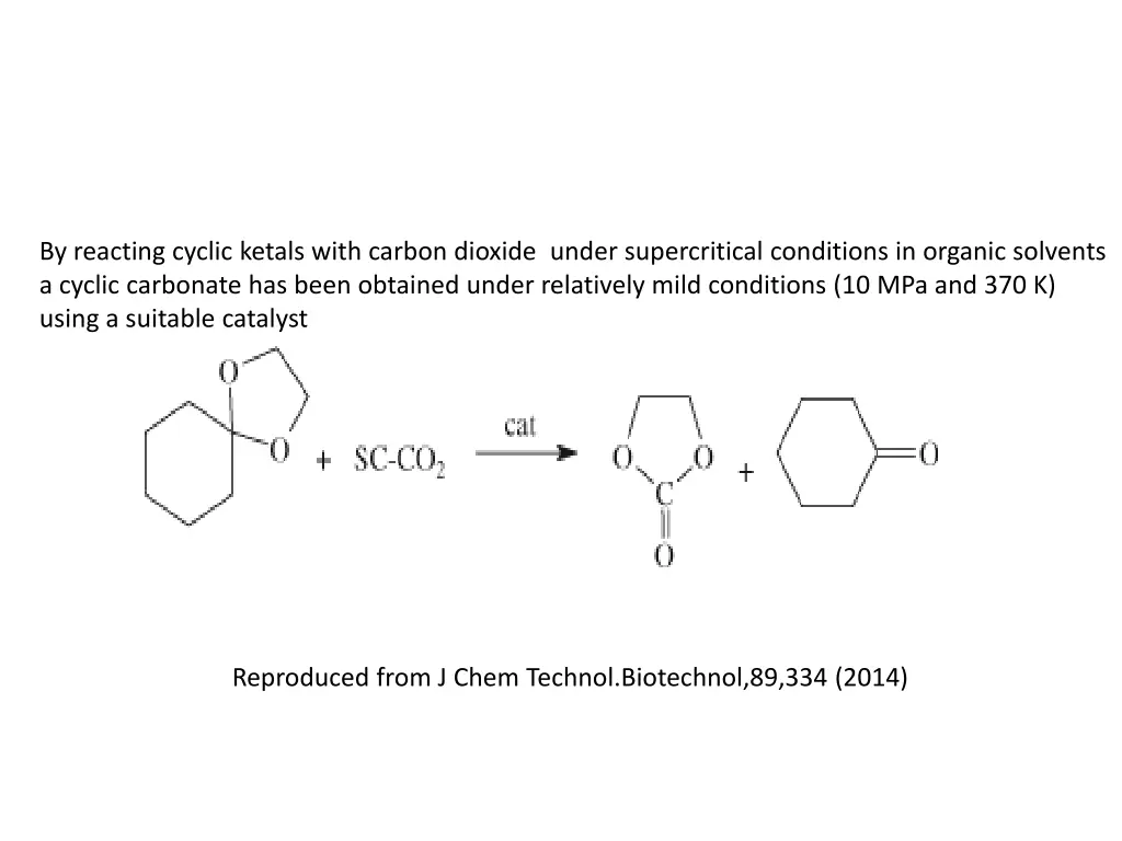 by reacting cyclic ketals with carbon dioxide