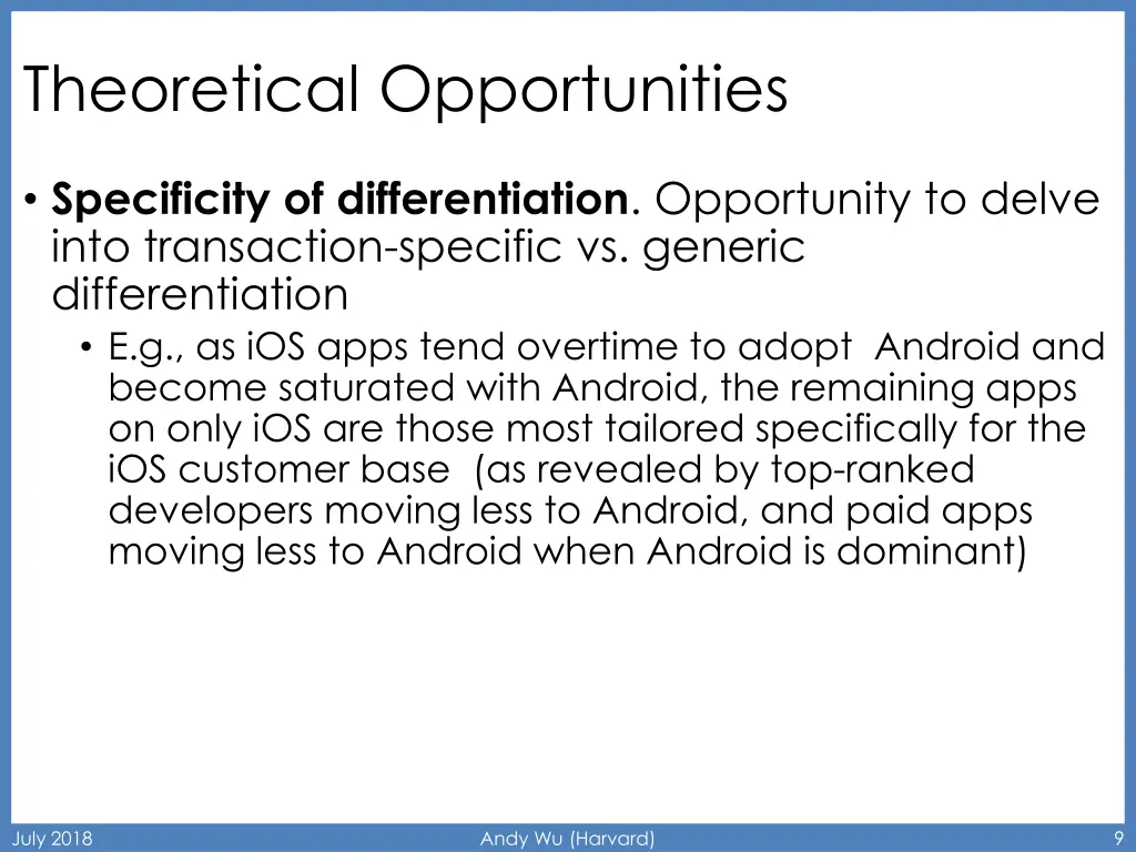 theoretical opportunities 1