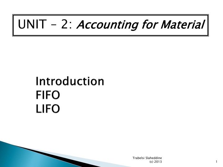 unit 2 accounting for material