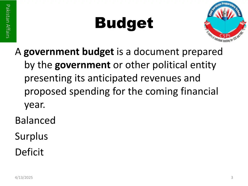 budget