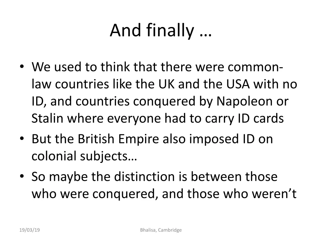 and finally