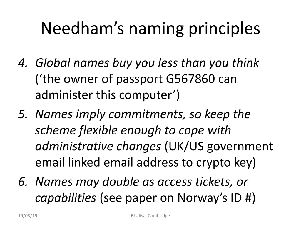 needham s naming principles 1