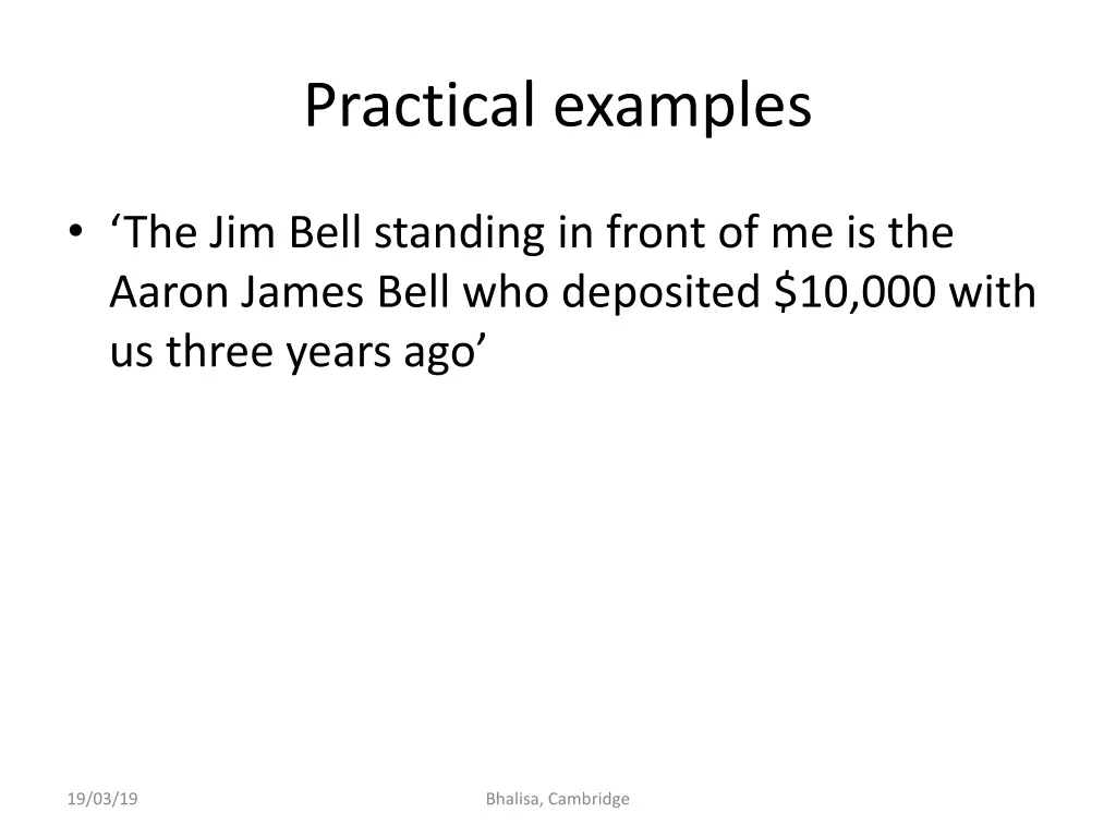 practical examples