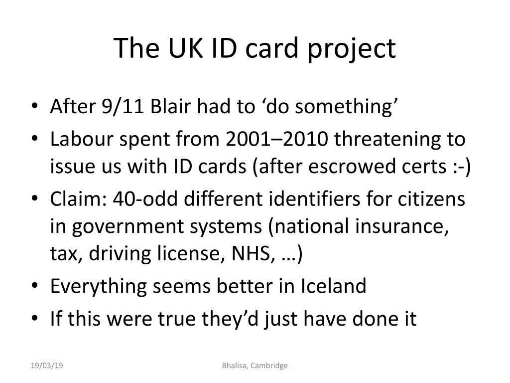 the uk id card project