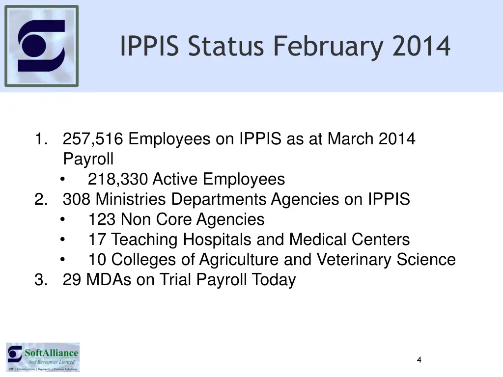 ippis status february 2014