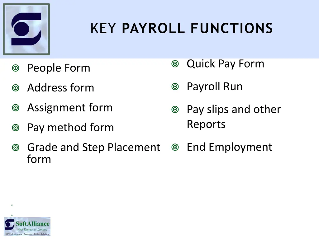 key payroll functions