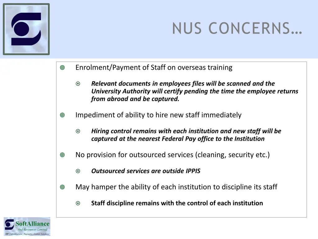 nus concerns