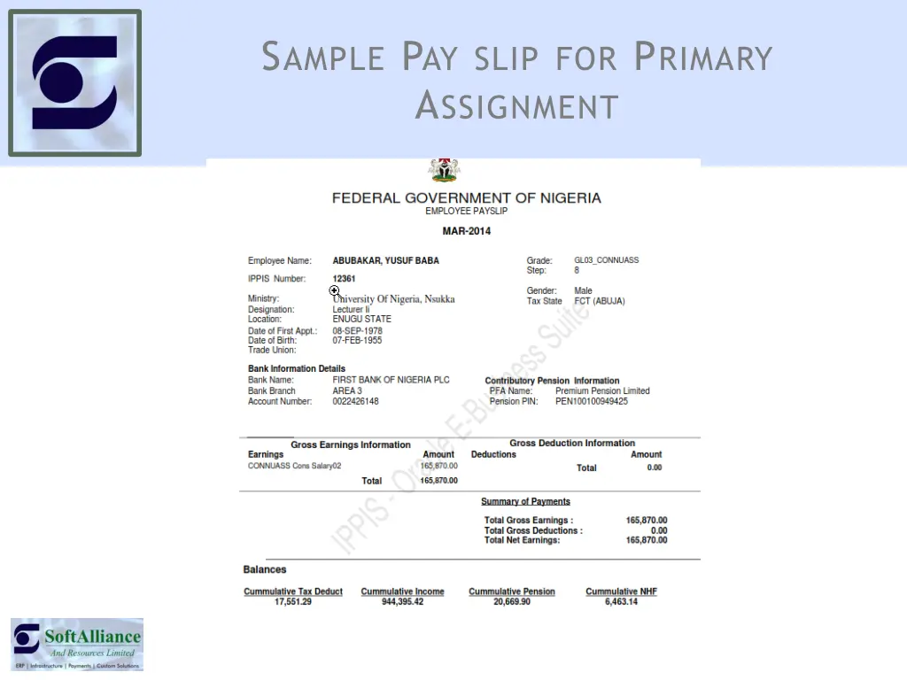 s ample p ay slip for p rimary a ssignment