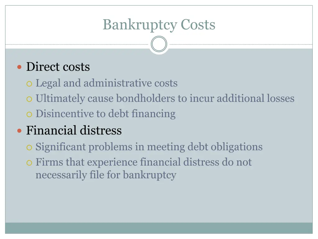 bankruptcy costs