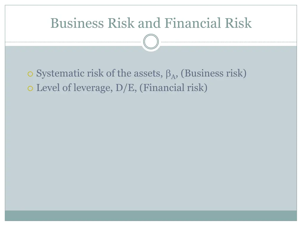 business risk and financial risk