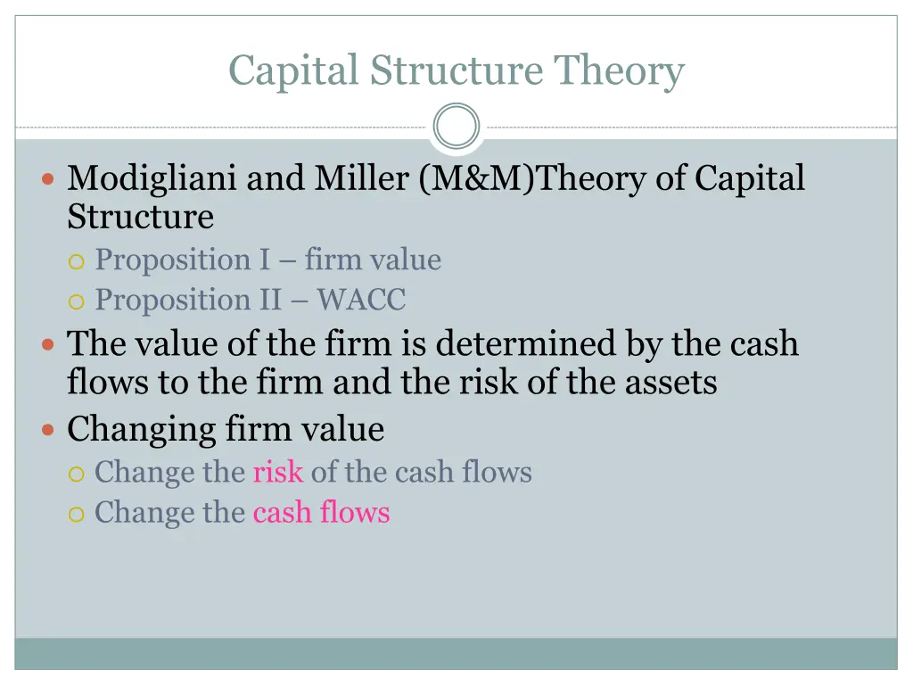 capital structure theory