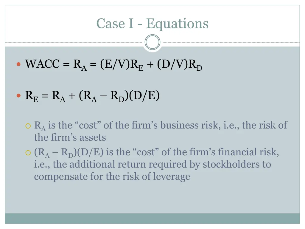 case i equations