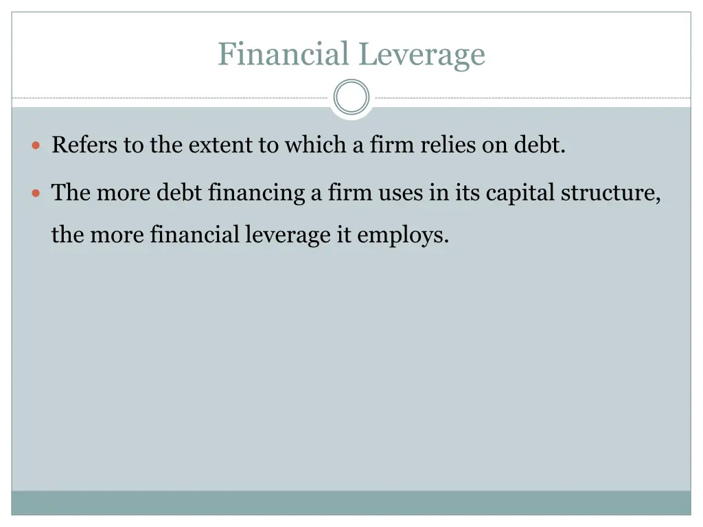 financial leverage